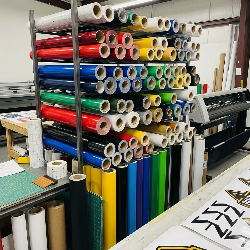Gama de colores y texturas de vinil textil disponibles